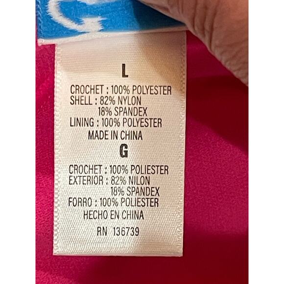 NWT  California Waves Juniors Crochet Bralette Swim Top Large - Picture 8 of 8